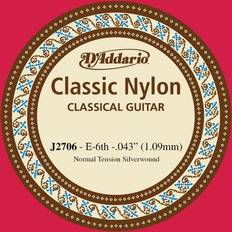 D'Addario J2706, cuerda individual de nailon para guitarra clásica, nivel principiante, tensión normal, sexta cuerda