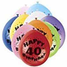 Unique Party 40th Happy Birthday Latex Balloons 10-pack