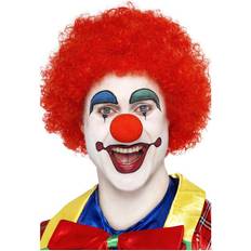 Rood Korte Pruiken Smiffys Carnaval verkleed Afropruik groot rood volwassenen clown