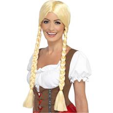 Oktoberfest Parrucche Lunghe Smiffys Bavarian Beauty Wig Blonde Plaited