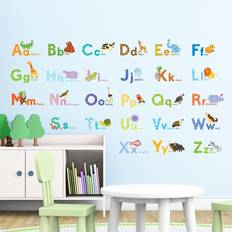 Decowall Watercolour Animal Alphabet Wall Stickers