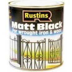 Black Paint Rustins Quick Dry Black Matt Wood Paint, Metal Paint Black 0.25L