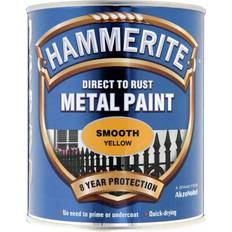 Hammerite Paint Hammerite Direct to Rust Smooth Effect Metal Paint Yellow 0.75L