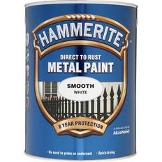 Hammerite Paint Hammerite Direct to Rust Smooth Effect Metal Paint White 5L