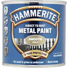 Gold Paint Hammerite Direct to Rust Smooth Effect Metal Paint Gold 0.25L