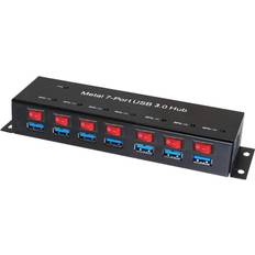 Hubs USB Renkforce Hub USB 3.0 RF-3269622 7 Ports Boítier Métallique