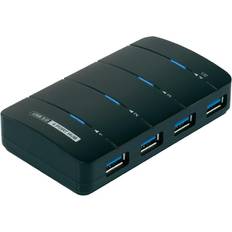Hub USB Renkforce 4 Porte Hub USB 3.0 Con LED Nero