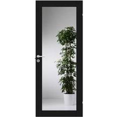 Swedoor Unique GW01L Svart Ekfanér Inderdør Klart glas V (92.5x194cm)