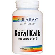 Kalk tilskud kosttilskud Solaray Koral Kalk med Vitamin C & D 90 stk. 90 stk