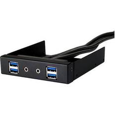 Interne Hubs USB Silverstone SST-FP32B-E 3.5 Pouces USB Avec 4 Ports 3.0 et 1 Port Audio HD