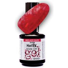 The Edge Nailfx Soak Off UV Gel Polish Red Hot Glitz 15ml