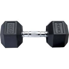 DKN Rubber Hex Dumbbells 15kg