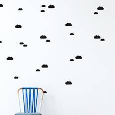 Ferm Living Kinderkamers Ferm Living Mini Clouds Wallsticker Neon Pink