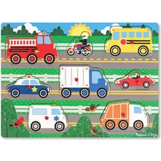 Melissa & Doug Vehicles Wooden Peg Puzzle 8pcs