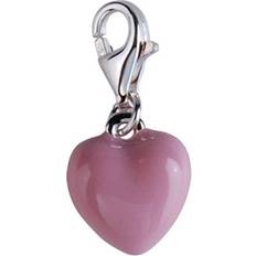 Heart Charm - Silver/Pink
