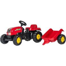 Coches de Pedales Rolly Toys Tractor A Pedales Infantil Con Remolque Color Rojo