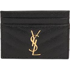 Saint Laurent Korthållare Saint Laurent Monogram Grain de Poudre Card Case - Black