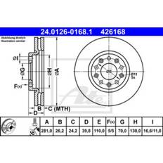 Sistemi Frenanti ATE 24.0126-0168.1 Dischi Freno 26,2 5 110,0