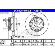 ATE Remschijf BMW X3 24.0125-0160.1