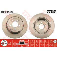 A315 TRW Disque De Frein DF4955S 12mm 5 120mm Plein Peint À Haute Teneur En Carbone DF4955S 3H4Z2A315AA