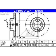 Voiture Systèmes de Freinage ATE Disque de frein 24.0109-0123.1 1 pièce