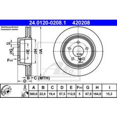 Ajoneuvon osat ATE Jarrulevyt Mercedes-Benz 24.0120-0208.1