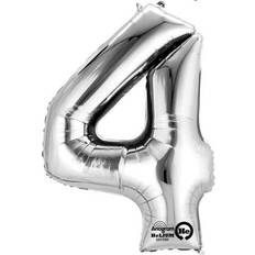 Amscan Foil Ballon Minishape Number 4 Silver