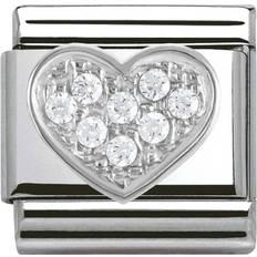 Nomination Composable Classic Link Heart Charm - Silver/Transparent