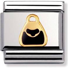 Edelstahl - Golden Charms & Anhänger Nomination Composable Classic Link Black Bag Charm - Silver/Gold/Black