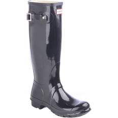 Hunter original tall gloss rain boots black on sale