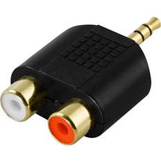 3.5 mm Kablar Deltaco 3.5 mm - 2RCA Adapter M-F