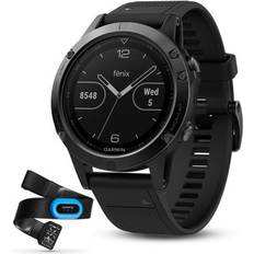 Avec Sangle Thoracique Montres de sport Garmin Fenix 5 Plus Noir Avec Bracelet Noir Pack