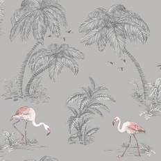 Intrade Lac Flamingo Papier peint gris Holden