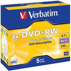 DVD+RW 4.7GB 4x Jewelcase 5-Pack