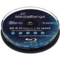 25 GB - Blu-ray Optische Opslag MediaRange BD-R 25GB, 6x snelheid, Cake 10