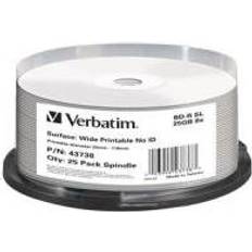 25 GB Optische Opslag Verbatim 43738 Blu-ray BD-R disc 25 GB 25 stuk(s) Spindel Bedrukbaar