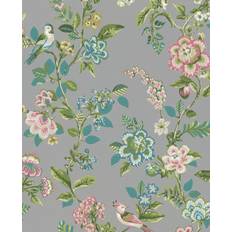 Intrade Vogel Tapete Botanical Print von Eijffinger 375065 grau/grün