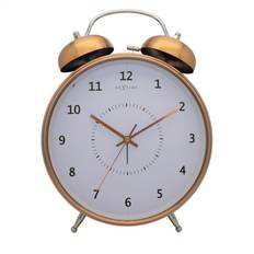 C (LR14) Wekkers Nextime wekker dia. 23 cm, metaal, koper, 'Wake Up'