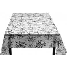Table Cloth Halloween Spiders White/Black