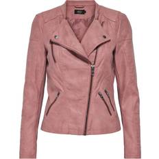 Donna - Giacca di camoscio Giubbotti Only Ava Faux Leather Biker Otw Pink Female