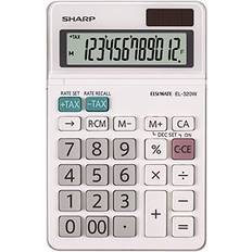 Calculatrices Sharp EL-320W Calculatrice de bureau 12 chiffres panneau solaire, pile