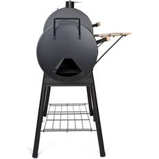 Couvercle Barbecues au Charbon de Bois tectake Barbecue Grill Fumoir Smoker Américain XXL Noir