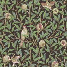 Morris & Co Tapete Bird Pomegranate von Charcoal/ Sage braun