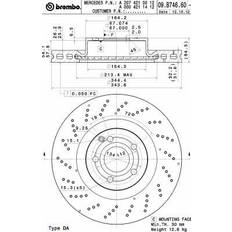 Systèmes de Freinage Brembo Coated Disc Line 09.B746.61 344 32 5 Intérieur Revêtu À Haute Teneur En Carbone