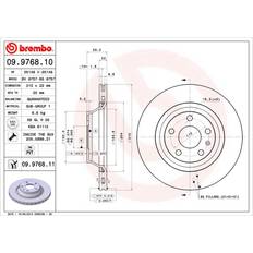 Systèmes de Freinage Brembo 09.9768.11 Coated Disc Line 22 mm 5 Ventilé