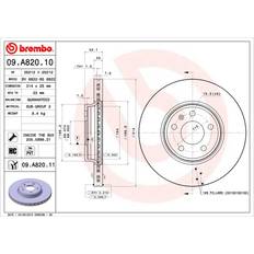 Brembo 09.A820.11 Coated Disc Line 25 mm 5 Ventilación Interna Revestido