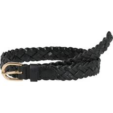 Damen Gürtel Pieces Pcavery Leather Braided Slim Belt - Black