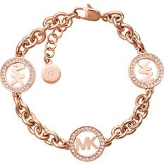 Michael Kors Stainless Steel Earrings Michael Kors Logo Bracelet - Rose Gold/Transparent