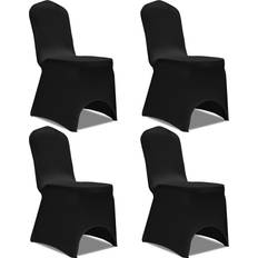 Noir Housses de chaise vidaXL 131409 4pcs Housse de chaise Noir