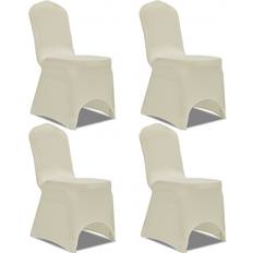 Loose Chair Covers vidaXL 131410 4pcs Loose Chair Cover Cream